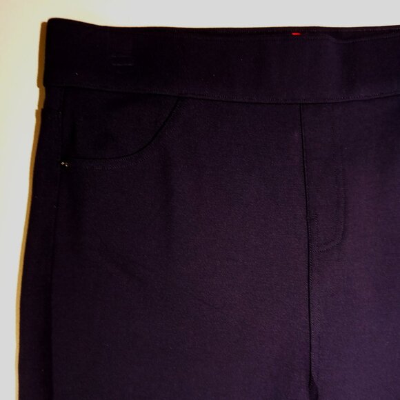 SPANX Pants sz Lge Navy Blue Style 20214R Ponte Ankle Pull-On Pockets EUC - Picture 3 of 10